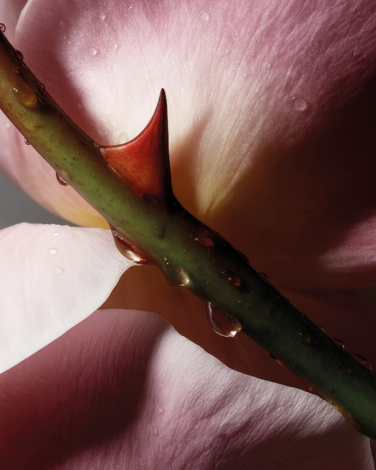 Marie Stella Maris body cream in rock rose scent on a bed of rose petals