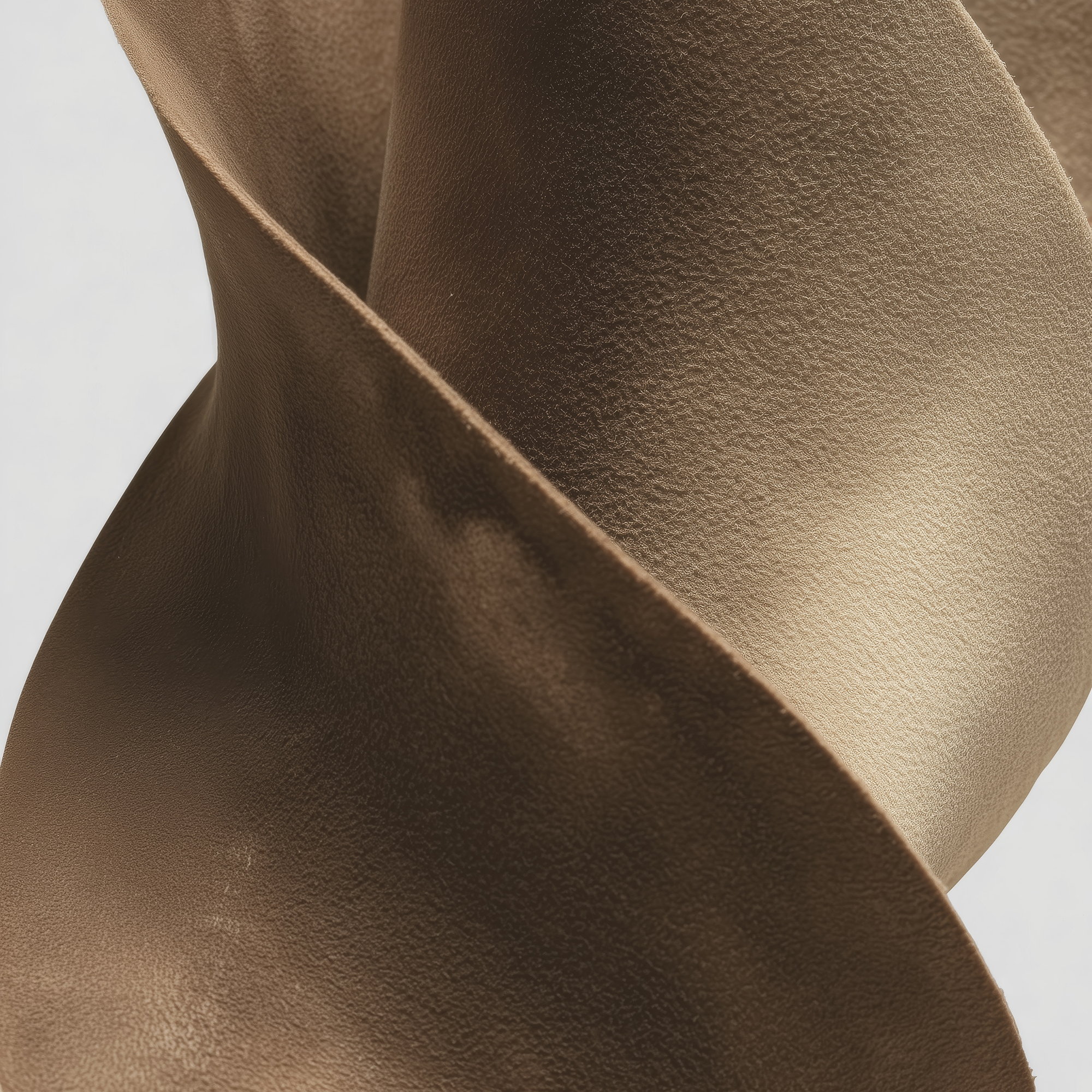 Close-up of soft suede texture, highlighting the warm suede fragrance note featured in the Marie-Stella-Maris No.05 Bergamot Leaf limited edition summer scent.