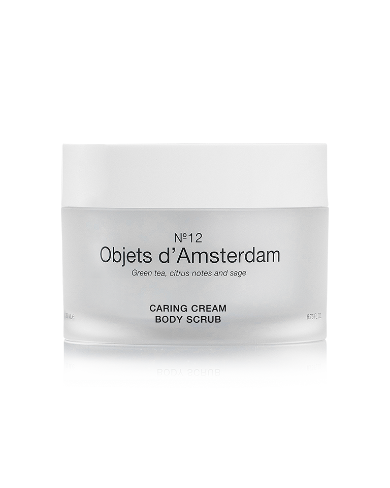 Objets d'Amsterdam Caring Cream Body Scrub with green tea, citrus notes, and sage for soft, hydrated skin