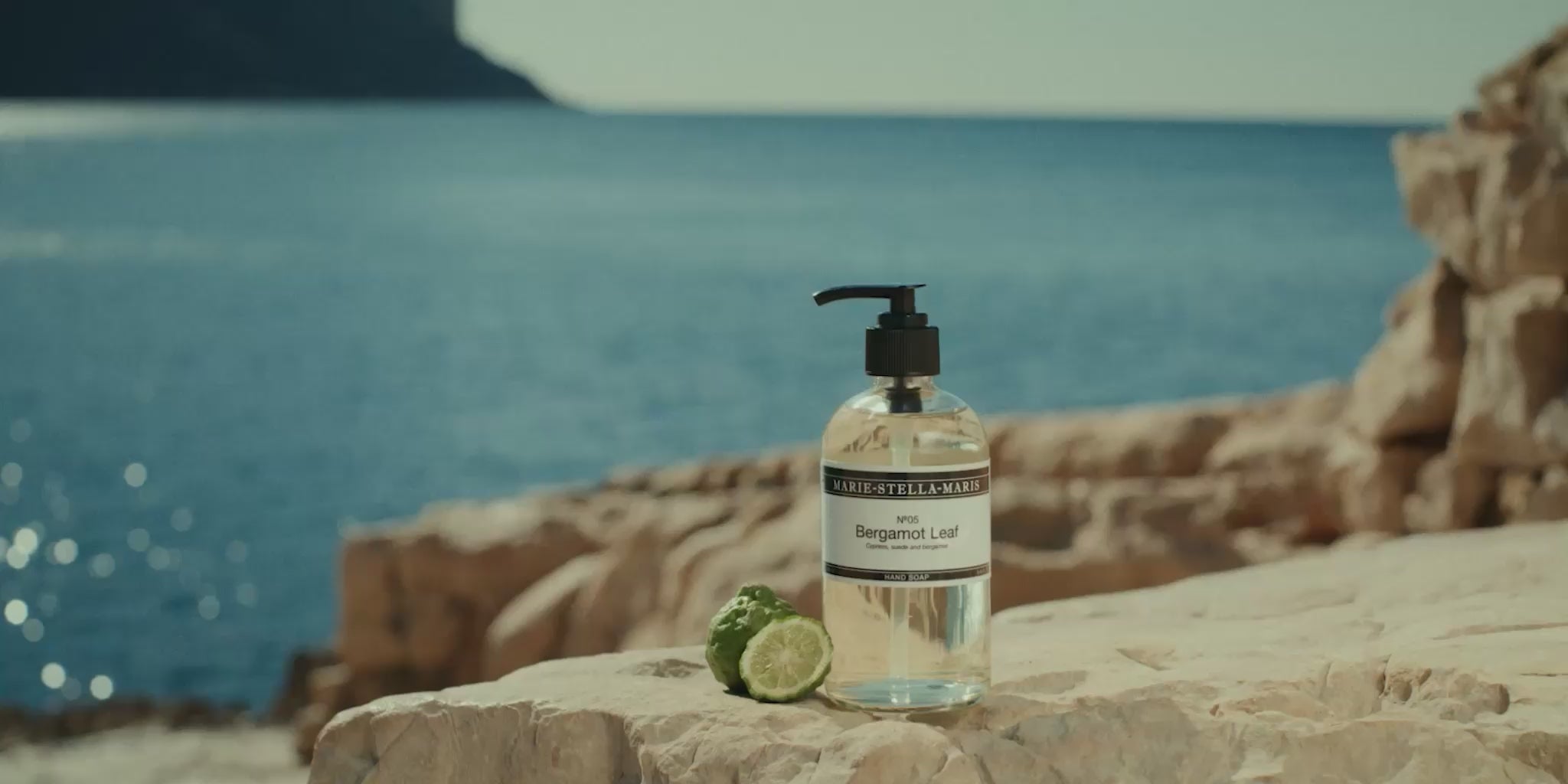 Hero video banner for the Marie-Stella-Maris summer campaign, featuring the full limited edition No.05 Bergamot Leaf collection in a warm summer setting.